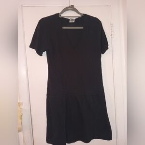 PINK Victoria's Secret Black Sheath Mini Dress with V Neck